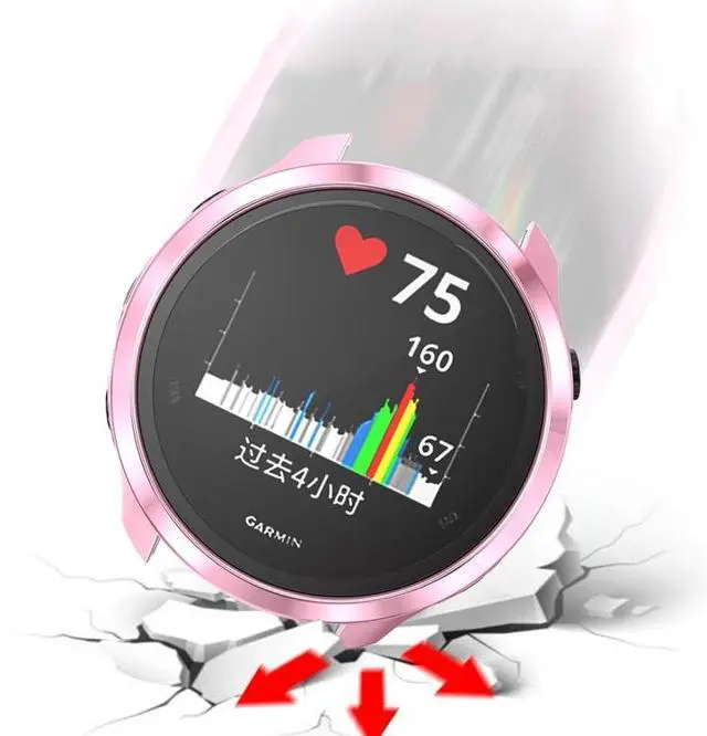 Alt view image 4 of 5 - For Garmin Forerunner 245 TPU Electroplated Watch Case(Silver)