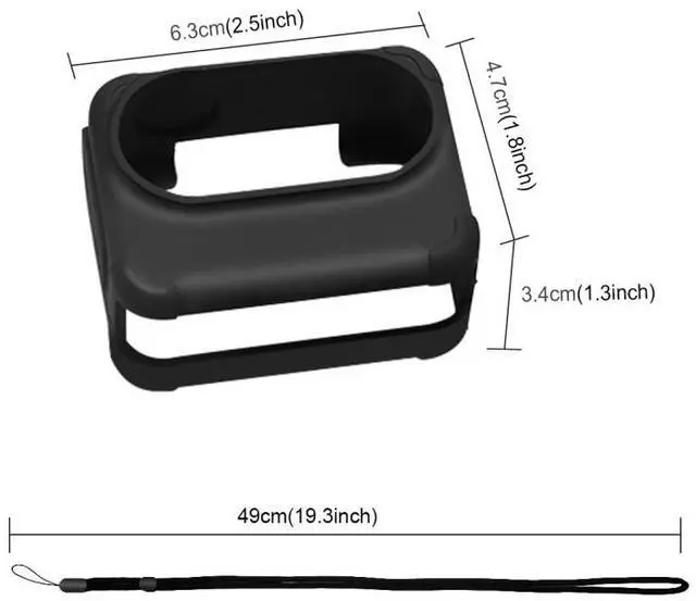 Alt view image 3 of 7 - For Insta360 GO 3 PULUZ Camera Charging Case Silicone Case with Lens Cap & Strap (Black)