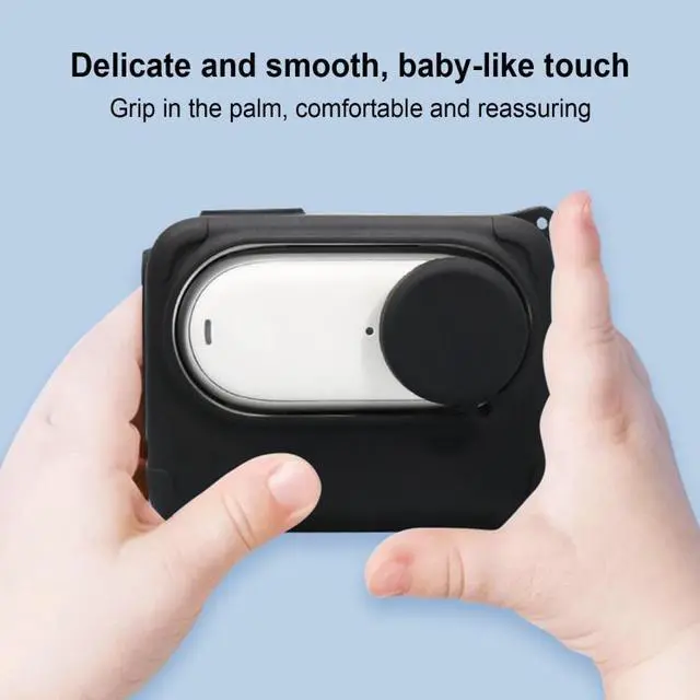 Alt view image 5 of 7 - For Insta360 GO 3 PULUZ Camera Charging Case Silicone Case with Lens Cap & Strap (Black)