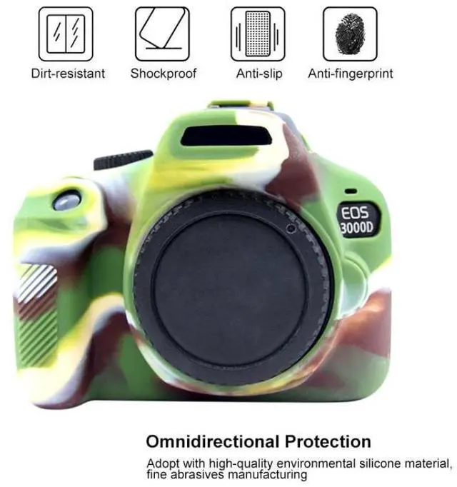 Alt view image 4 of 7 - PULUZ Soft Silicone Protective Case for Canon EOS 3000D / 4000D(Red)