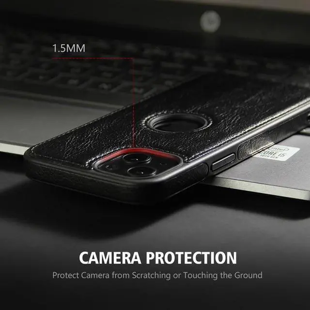Alt view image 4 of 6 - For iPhone 15 Pro Max Leather Texture Stitching Phone Case(Black)