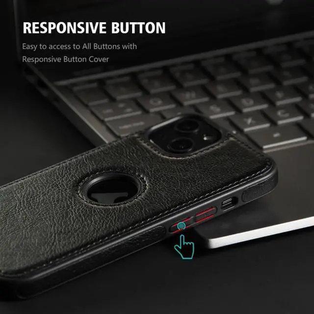 Alt view image 3 of 6 - For iPhone 15 Pro Max Leather Texture Stitching Phone Case(Black)