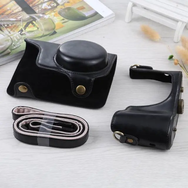 Alt view image 5 of 5 - Full Body Camera PU Leather Case Bag with Strap for Samsung Galaxy Camera EK-GC100 / EK-GC110 / EK-GC200(Black)
