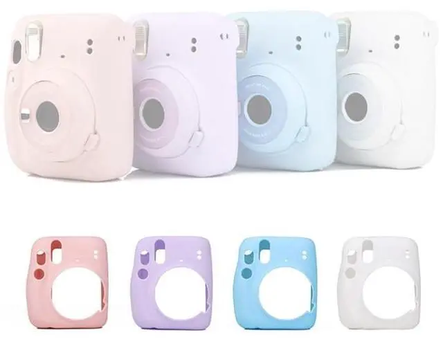 Alt view image 2 of 6 - Camera Jelly Color Silicone Protective Cover For Fujifilm Instax mini 11(White)