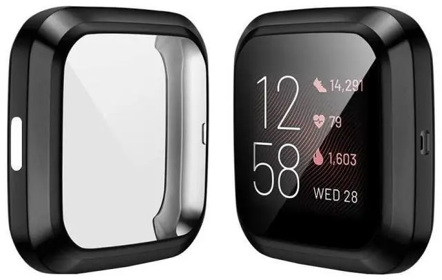 Alt view image 2 of 7 - For Fitbit versa 2 Plating TPU All-inclusive Protective Shell(Black)