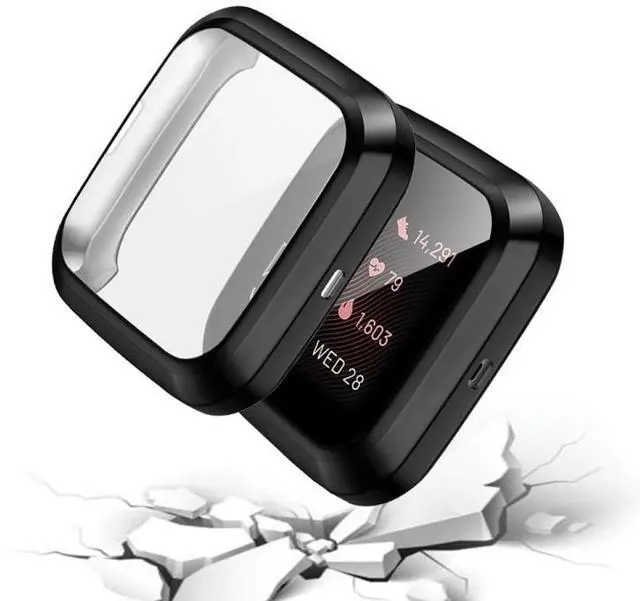 Alt view image 5 of 7 - For Fitbit versa 2 Plating TPU All-inclusive Protective Shell(Black)