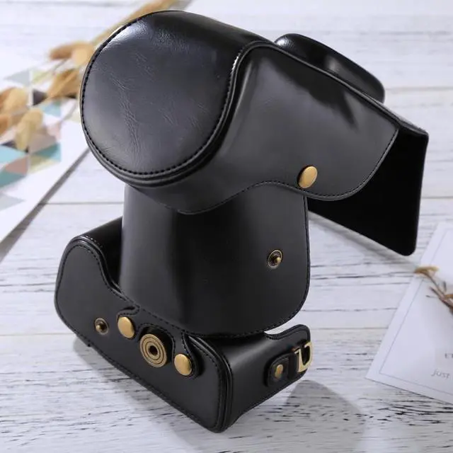 Alt view image 6 of 7 - Full Body Camera PU Leather Case Bag for Nikon D5300 / D5200 / D5100 (18-55mm / 18-105mm / 18-140mm Lens) (Coffee)