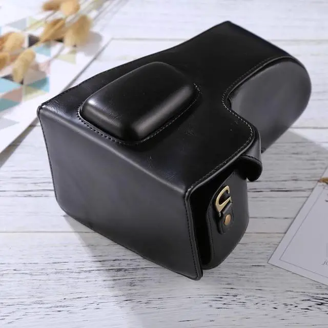 Alt view image 4 of 7 - Full Body Camera PU Leather Case Bag for Nikon D5300 / D5200 / D5100 (18-55mm / 18-105mm / 18-140mm Lens) (Coffee)