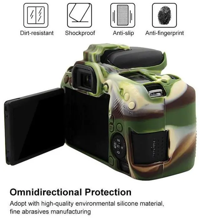 Alt view image 5 of 7 - PULUZ Soft Silicone Protective Case for Canon EOS 77D(Black)
