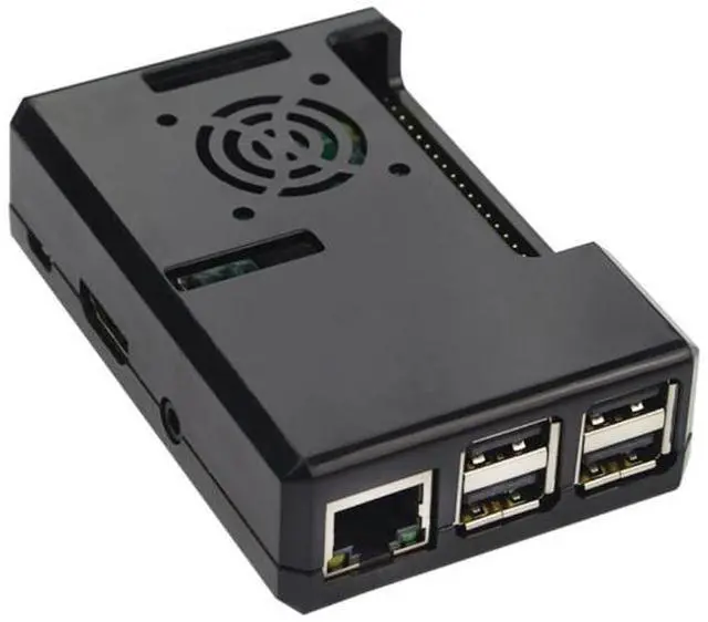 Alt view image 5 of 5 - ABS Protective Shell Case with Cooling Fan Hole for Raspberry pi 3 (Black)