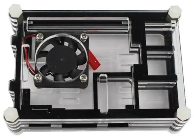 Alt view image 2 of 6 - 9 Layers Acrylic Box Shell Case with Cooling Fan for Raspberry pi 3(Black)