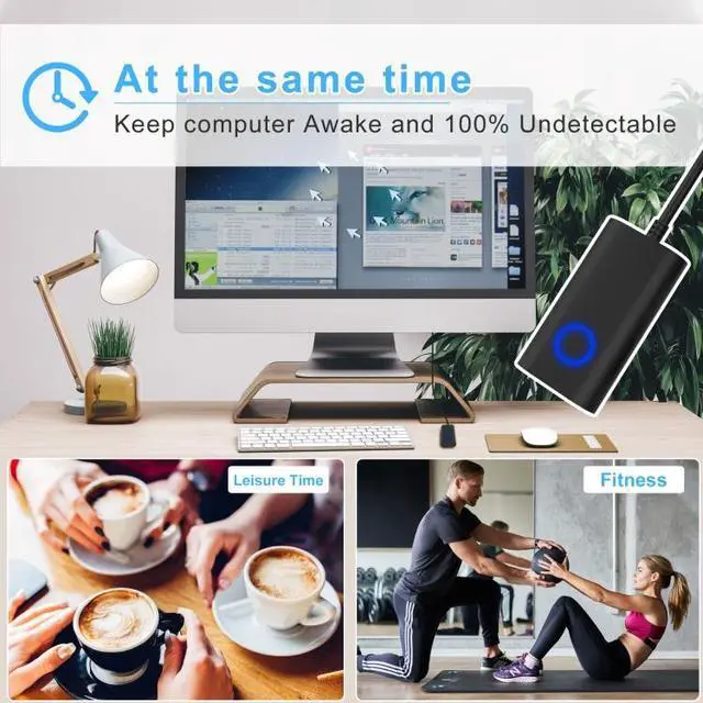 Alt view image 6 of 7 - Virtual Mouse Prevents Computer Hibernation Fully Automatic Mouse Movement Paths F-1 (Long Strip Black)