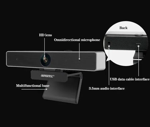 Alt view image 4 of 7 - aoni C90 1080P HD Business Smart Computer Camera with Microphone