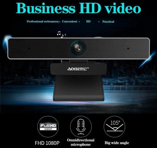 Alt view image 5 of 7 - aoni C90 1080P HD Business Smart Computer Camera with Microphone