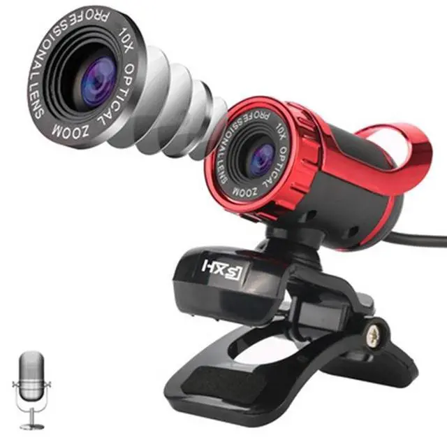 Main image of HXSJ A859 480P Computer Network Course Camera Video USB Camera Built-in Sound-absorbing Microphone(No Camera Function Red) Red