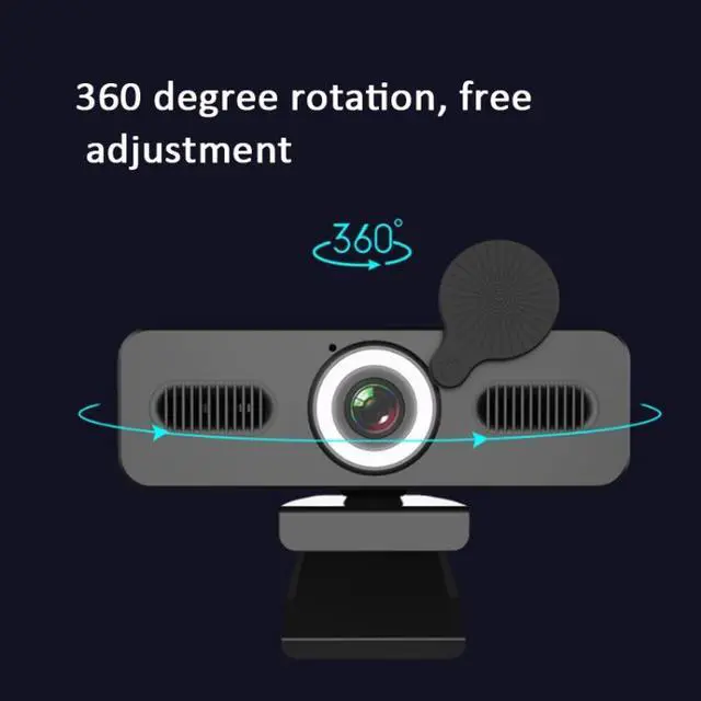 Alt view image 4 of 7 - C360 4K Network High-Definition Computer Camera Drive-Free Beautifying Light Camera with Omnidirectional Microphone, Cable Length: 1.8m 4K