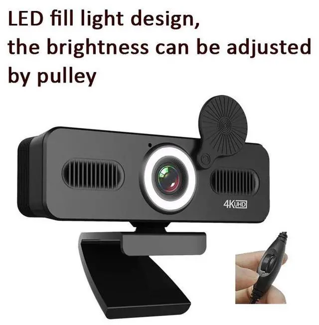 Alt view image 6 of 7 - C360 4K Network High-Definition Computer Camera Drive-Free Beautifying Light Camera with Omnidirectional Microphone, Cable Length: 1.8m 4K