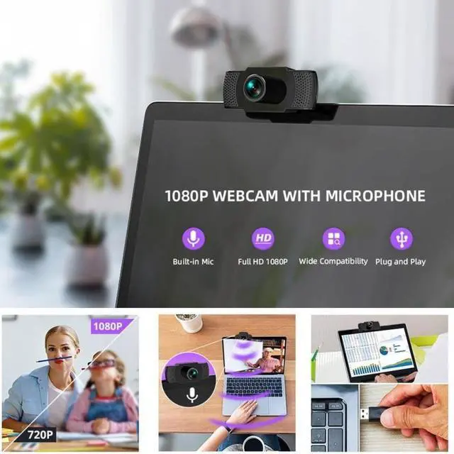 Alt view image 3 of 7 - HD 1080P Megapixels USB Webcam Camera CMOS Sensor with MIC for Computer PC Laptops