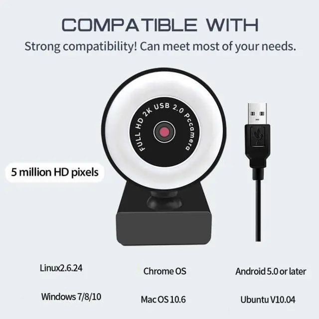 Alt view image 5 of 7 - A9mini USB Drive-Free HD Fill Light Camera with Microphone, Pixel:2.0 Million Pixels 1080P 1080P