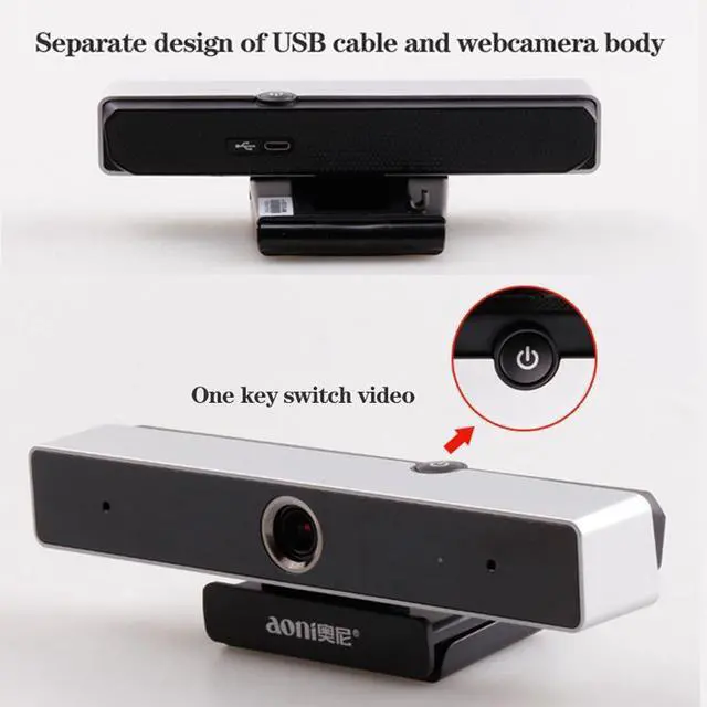 Alt view image 3 of 7 - aoni C90 1080P HD Business Smart Computer Camera with Microphone