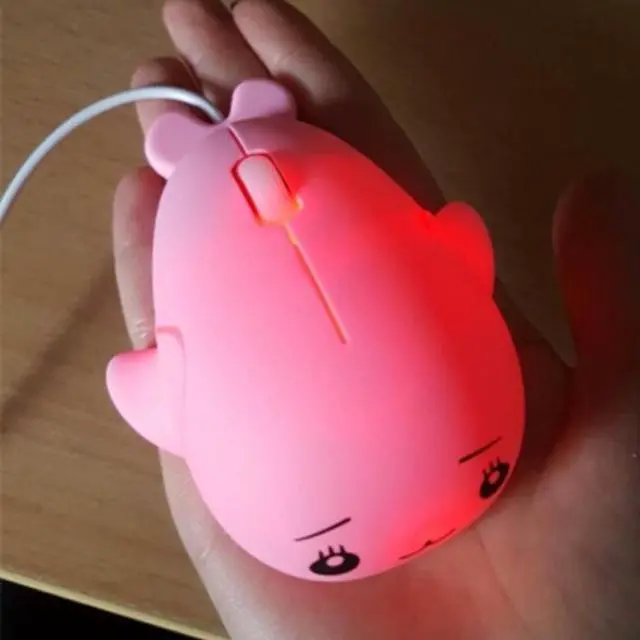 Alt view image 3 of 6 - Cute Cartoon Wired Mouse Girl Office Home Laptop Mouse(Pink)