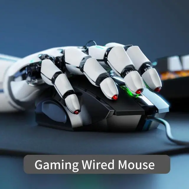 Alt view image 7 of 7 - Inphic PW1H Wired Silent Illuminated Computer Gaming 6-Button Mouse(Gray)