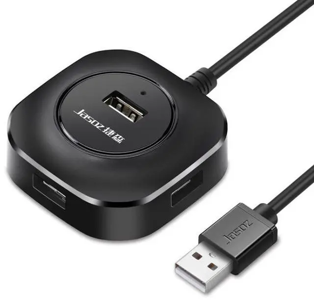 Main image of Jasoz High-Speed USB2.0 4-Ports HUB 1 to 4 Docking HUB, Colour: Black 0.3m Black 0.3m