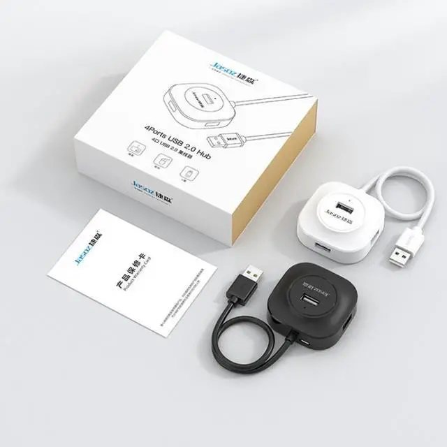 Alt view image 7 of 7 - Jasoz High-Speed USB2.0 4-Ports HUB 1 to 4 Docking HUB, Colour: Black 0.3m Black 0.3m