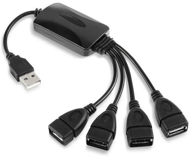 Main image of Universal 4 Ports USB 2.0 480Mbps High Speed Cable Hub for PC(Black)