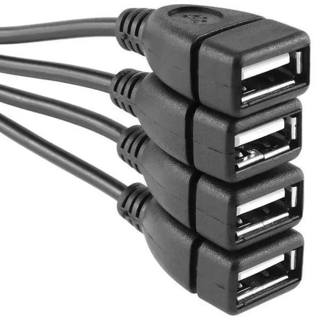 Alt view image 3 of 5 - Universal 4 Ports USB 2.0 480Mbps High Speed Cable Hub for PC(Black)