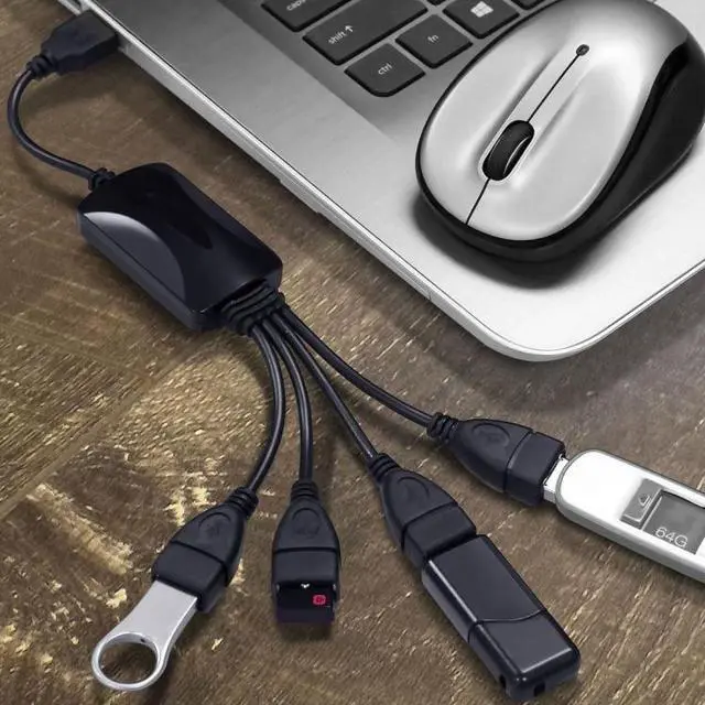 Alt view image 5 of 5 - Universal 4 Ports USB 2.0 480Mbps High Speed Cable Hub for PC(Black)