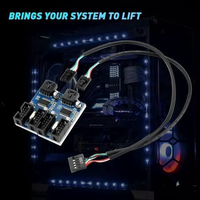 Alt view image 3 of 4 - Rocketek HC427 9 Pin USB2.0 HUB Adapter One-to-Two Splitter Circuit Board