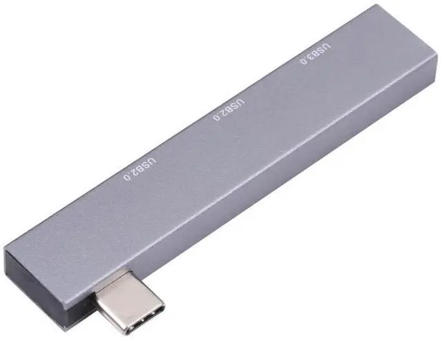 Alt view image 3 of 7 - 839 USB-C/Type-C Male to Dual USB 2.0+USB 3.0 Female Adapter (Silver)