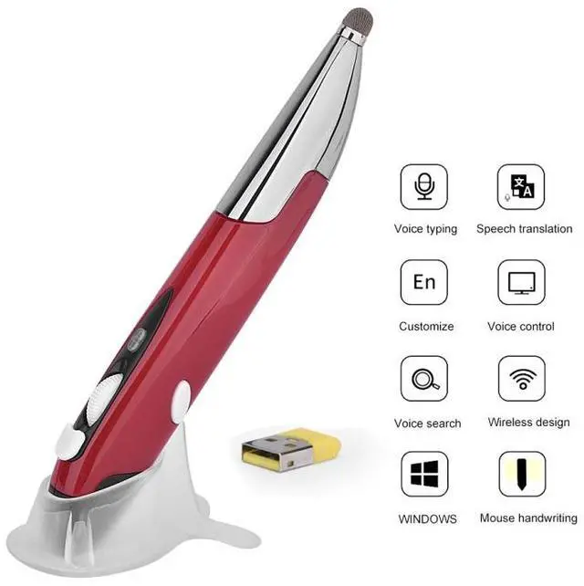 Main image of PR-06S 4-keys Smart Wireless Optical Mouse with Stylus Pen Function, Support Voice Operation / Translation (Red)