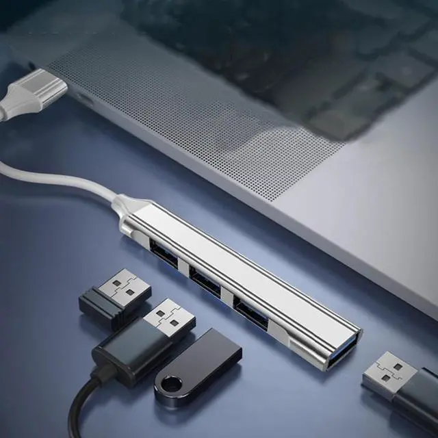 Alt view image 6 of 7 - 4 in 1 Mini Multifunctional Expanded Docking, Spec: Type-C/USB-C 3.0 (Silver) Type-C/USB-C 3.0 (Silver)