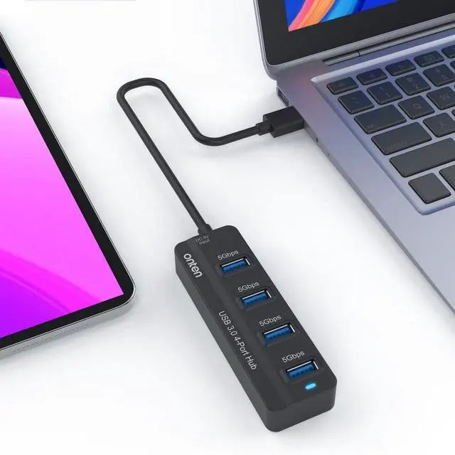 Alt view image 5 of 5 - Onten 5305 4 in 1 USB3.0 4-Ports HUB Docking Station 5305