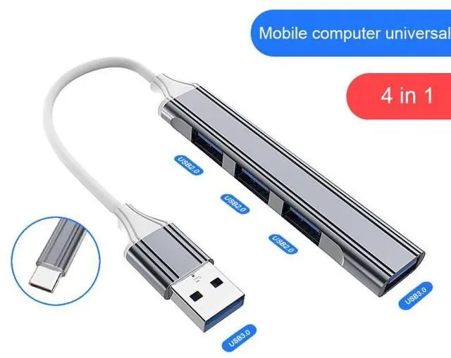 Alt view image 3 of 7 - 4 in 1 Mini Multifunctional Expanded Docking, Spec: Type-C/USB-C 3.0 (Gray) Type-C/USB-C 3.0 (Gray)