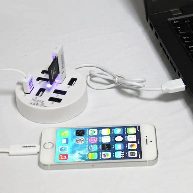 Alt view image 6 of 6 - High Speed 8 Ports USB 2.0 Portable Round Hub, Length: 60cmRound Circular 8 Ports USB 2.0 Hub Multi-port Splitter Expansion Adapter for Laptop Notebook PC, Support 1TB Mobile HDD(Black)