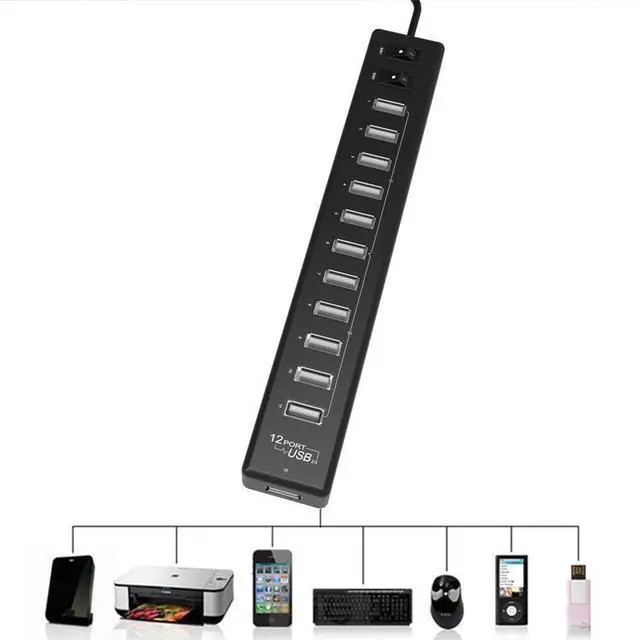 Alt view image 2 of 6 - 12-Port USB 2.0 HUBSuitable for Notebook / Netbook(White)
