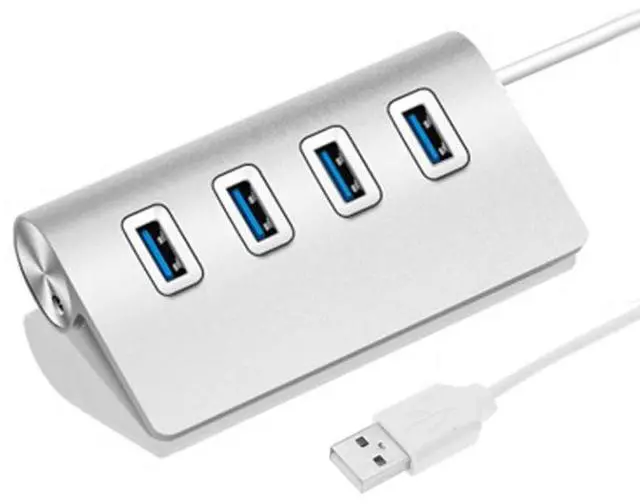 Main image of High Speed 5Gbps 4 Ports USB 3.0 HUB Portable Aluminum USB Splitter, Support 2TB(Silver)