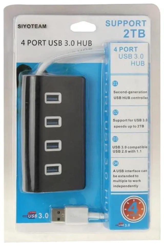 Alt view image 6 of 7 - High Speed 5Gbps 4 Ports USB 3.0 HUB Portable Aluminum USB Splitter, Support 2TB(Silver)