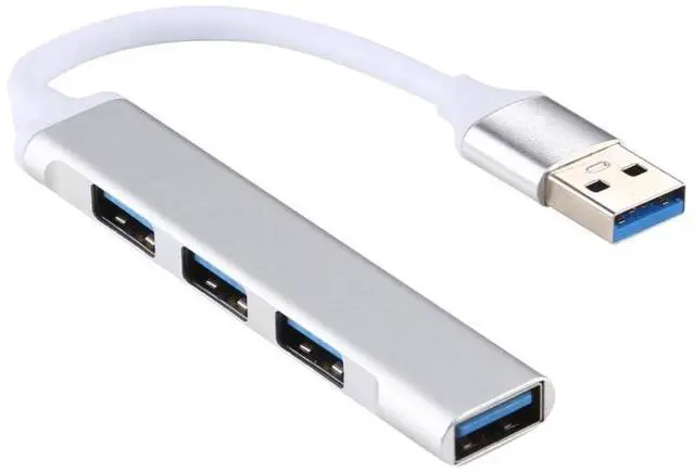 Alt view image 2 of 7 - A-809 USB 3.0 + 3 x USB 2.0 to USB 3.0 Aluminum Alloy HUB Adapter(Silver)