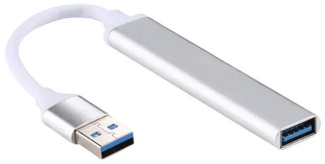 Alt view image 3 of 7 - A-809 USB 3.0 + 3 x USB 2.0 to USB 3.0 Aluminum Alloy HUB Adapter(Silver)