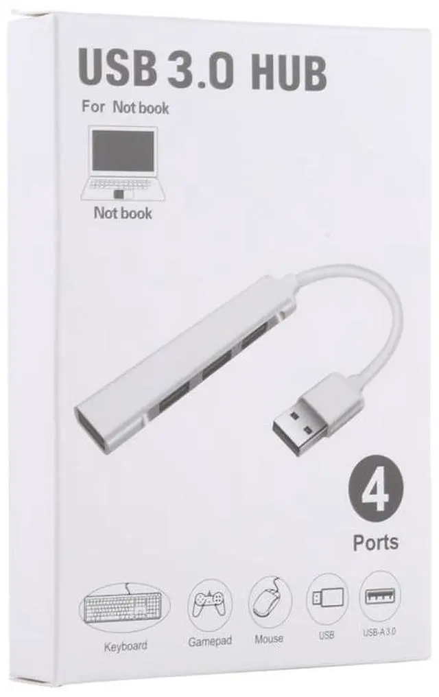 Alt view image 5 of 7 - A-809 USB 3.0 + 3 x USB 2.0 to USB 3.0 Aluminum Alloy HUB Adapter(Silver)