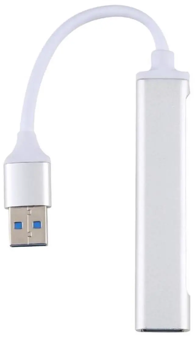 Alt view image 4 of 7 - A-809 USB 3.0 + 3 x USB 2.0 to USB 3.0 Aluminum Alloy HUB Adapter(Silver)