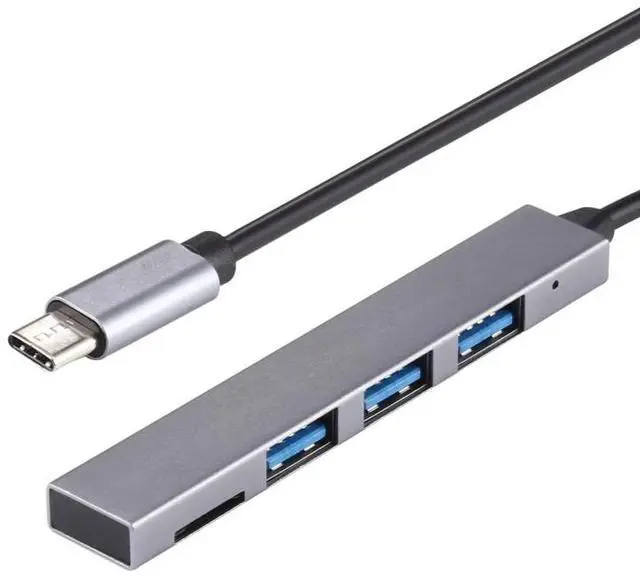 Alt view image 4 of 6 - T-818 TF + 3 x USB 3.0 to USB-C / Type-C HUB Adapter (Silver)