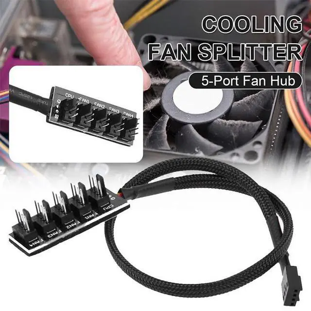 Alt view image 5 of 7 - 2 PCS Computer Fan PWM Hub Computer Chassis Fan Hub(A Drag Five)