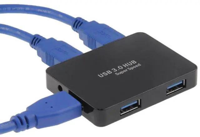 Alt view image 3 of 7 - CR-H302 Mirror Surface 4 Ports USB 3.0 Super Speed 5Gbps HUB + 60cm USB 3.0 Transmission Cable(Black)