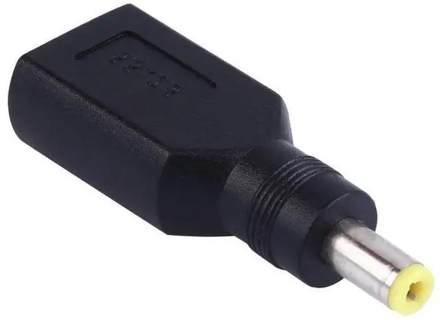 Alt view image 3 of 5 - 5.5 x 2.5mm Male to for Big Square USB Female Plug Power Adapter For Thinkpad / ThinkBook / Xiaoxin (Black)