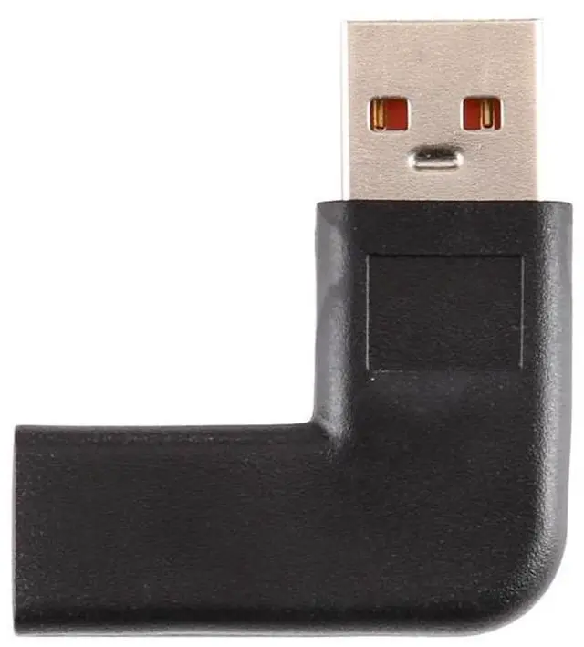 Alt view image 4 of 4 - USB-C / Type-C Female to Yoga 3 Male 90 Degrees Angled Power Adapter Connector for